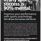 Business 2 image RENWICK RESEARCH, SPORTS PSYCHOLOGY SUPPORT Tutors in Hazel Grove Gr